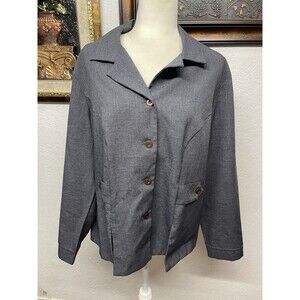 Sag Harbor Dress Woman Size 16W Grey/Blue Blazer